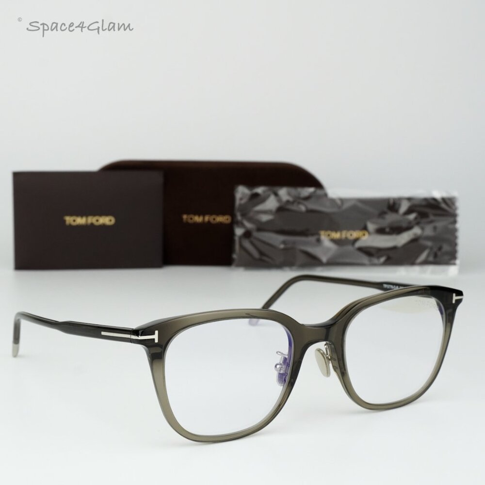Tom Ford Women Eyeglasses Grey Blue Block Square FT5776-D-B/O 020 BRAND NEW